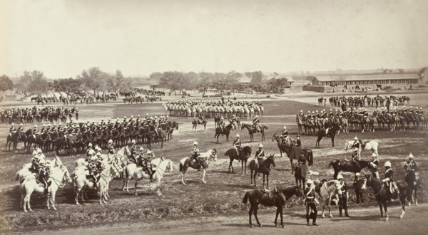 Military parade of the Carabiniers. The Carabiniers or Sixth Dragoon Guards, a cavalry regiment of
