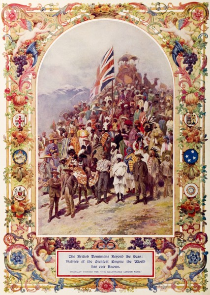 The British Dominions Beyond the Seas'. An illustration taken from the 'Illustrated London News'