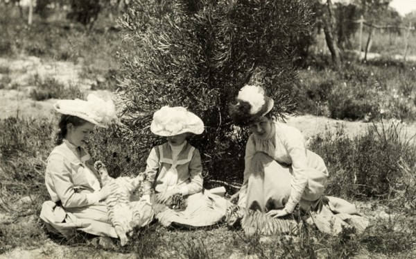 Playing with tiger cubs at Perth Zoo. Annie Lawley (right) and her daughters, Ursula (left) and