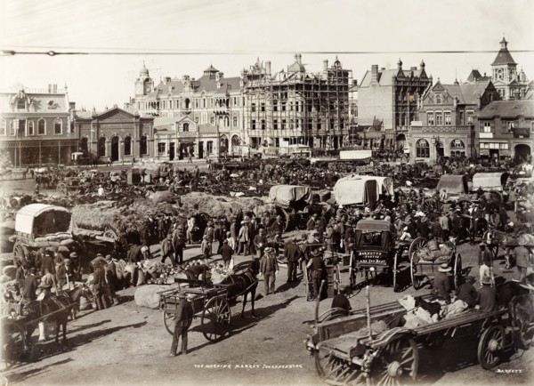 Open-air market in Johannesburg. Crowds throng an open-air market in Johannesburg. Johannesburg,
