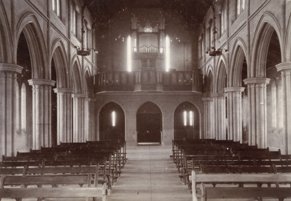 Inside St Mary's RC Cathedral, Bulawayo. Symmetrical view of the interior of St Mary's Roman
