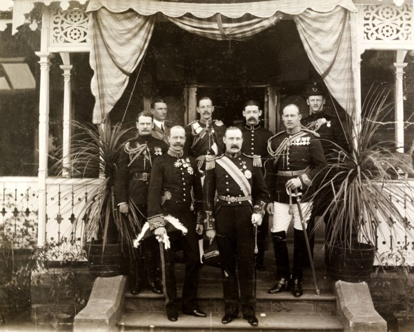 Group portrait of Sir Arthur Lawley and Lord Selborne. British officials, including Lord Selbourne,