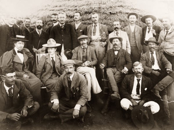 Cecil Rhodes, Arthur Lawley and Native Commissioners. Informal group portrait of Captain Arthur