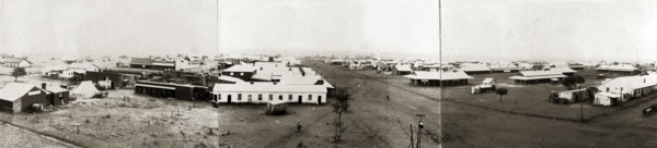 Main street of Bulawayo. Panoramic view of the main street running through Bulawayo. The road is