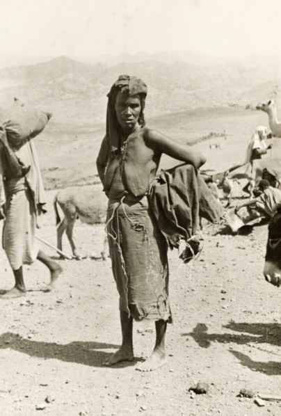 Portrait of an Eritrean woman. Portrait of a middle-aged Eritrean woman at an outdoor camel market.