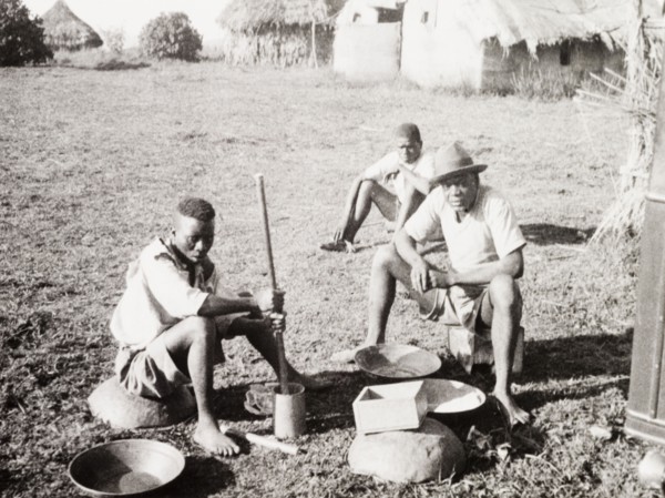 Kakamega goldfield labourers. Labourers at Kakamega goldfields take a rest from panning for gold.