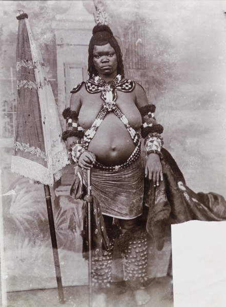 Portrait of a young African woman. Studio portrait of young African woman, possibly a bride, in