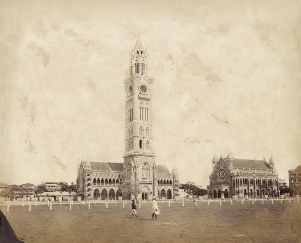The Rajabai clock tower. View of the Gothic-style Rajabai clock tower at the University of Bombay's