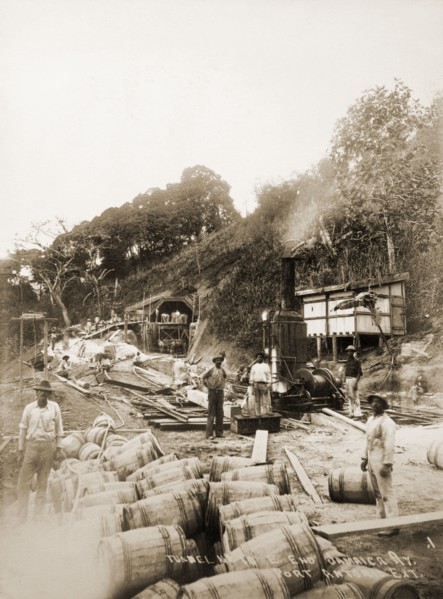 Railway tunnel 'No. 10'. Labourers work on the construction of railway tunnel 'No. 10', which would