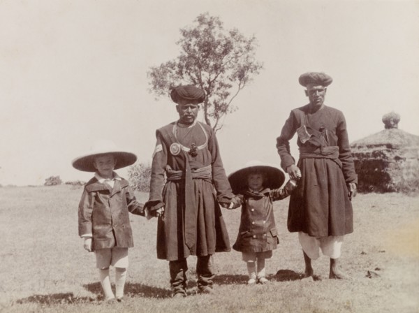 The Lawrence boys with Indian attendants. George (b.1899) and Henry (b.1902), the sons of Phyllis