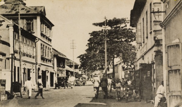 Broad Street, Lagos. View down Broad Street, a commercial road in Lagos. Lagos, Nigeria, circa 1925