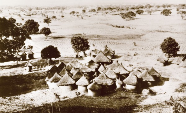 A Gwari village. A Gwari (Gbagi) settlement on the open plains, containing a cluster of round huts