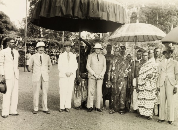 Sir Alan Burns at the Obuasi Durbar . British colonial administrators including Sir Alan Burns