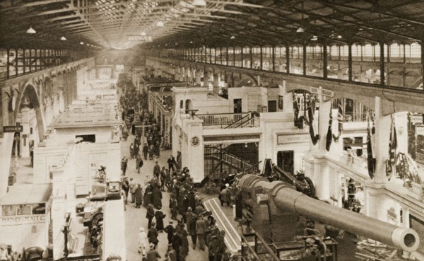 Engineering trade stalls at the British Empire Exhibition. View across the trade stalls in the