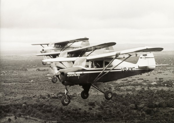 Kenya Police Airwing aircraft. Three light aircraft belonging to the Kenya Police Airwing fly in