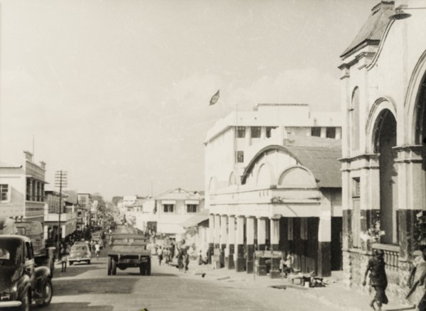 Commercial street in Accra. View along the main commercial street in Accra. Accra, Gold Coast