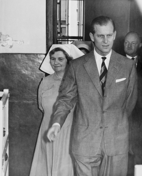 The Duke of Edinburgh at the King George VI Hospital. The Duke of Edinburgh tours the wards of the