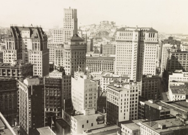 Financial district, San Fransisco. View of high-rise buildings in the financial district of San