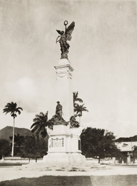 First World War memorial, Trinidad. A memorial statue in a park in Port of Spain, commemorating the