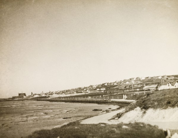 Port Stanley, East Falkland. View along the coastline of the the isle of East Falkland to the town