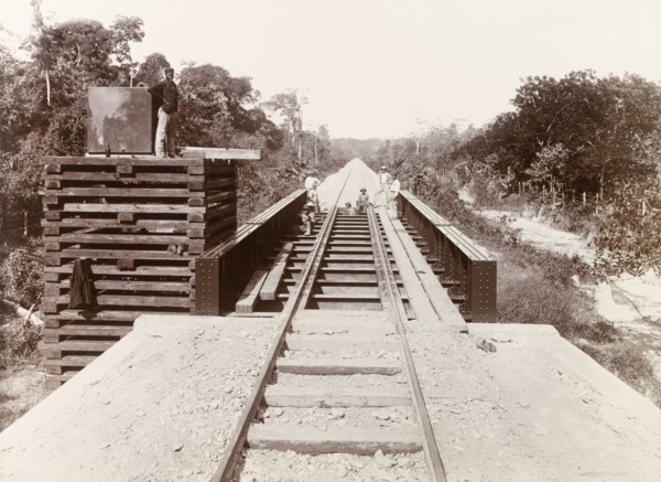 Trinidad Bridge over the Balata River. View across Trinidad Bridge, a railway bridge over the