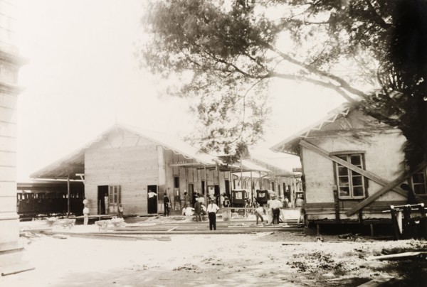 Extension work at the Port of Spain railway station. The telegraph office is removed during