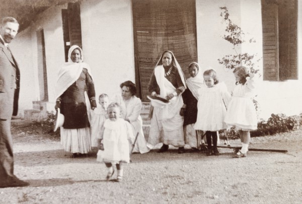 British children holidaying in Mussoorie. Young British children in the care of Indian ayahs