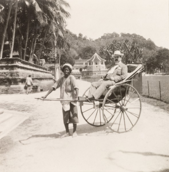 James Murray travelling by rickshaw. James Murray takes a ride in a rickshaw through the streets of