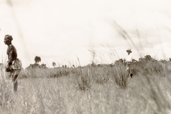 Snipe hunting in paddy fields, Calcutta. James Murray goes snipe hunting with a 'shikari' (hunter)