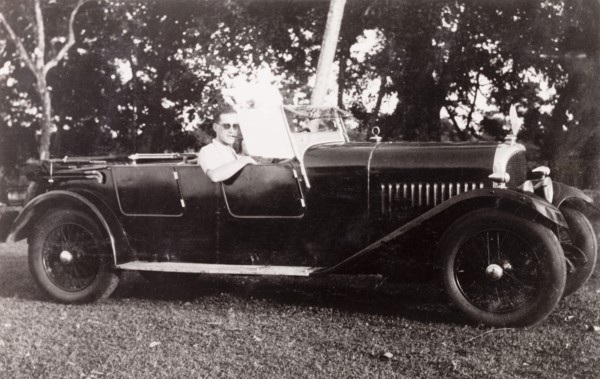 Embarking on a journey on the Grand Trunk Road. British colonist Noel Stokes sits in his Avion