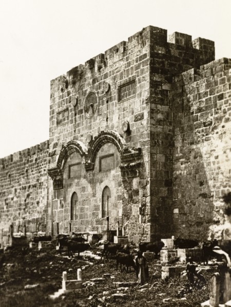 The Golden Gate, Jerusalem. View of the Muslim cemetery located in front of the Golden Gate on the