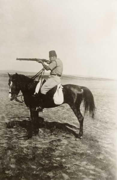 Arab officer of the Palestine Police Force. A mounted Arab officer of the Palestine Police Force