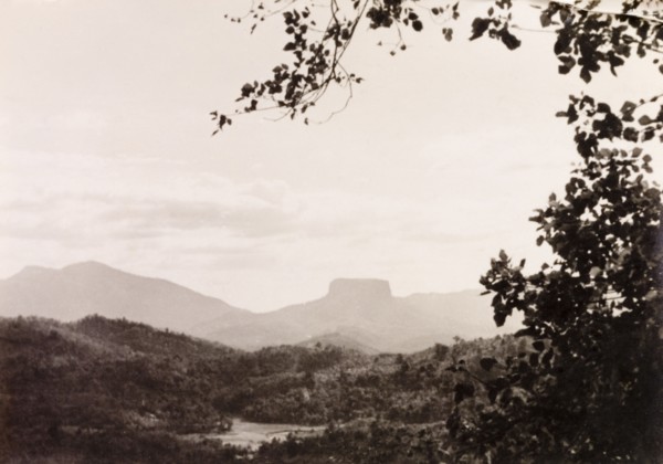 Bible Rock, Ceylon. View of Bible Rock on the summit of Batalegala Mountain, taken from the Colombo