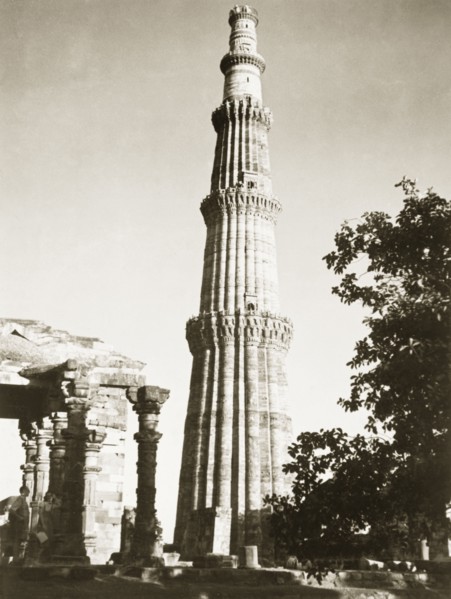 Qutb Minar, 1941. View of the Qutb Minar, one of the greatest monuments of Islamic architecture in