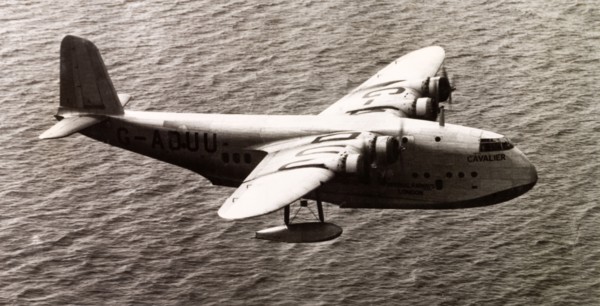 A BOAC flying boat. A Short Empire flying boat, used by the British Overseas Airways Corporation