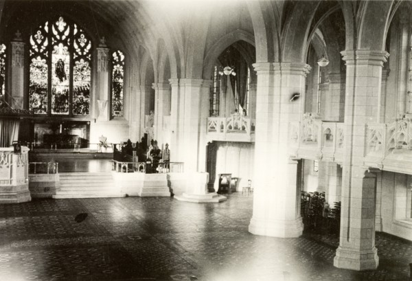 Interior of Medak Cathedral. Interior view of the nave in Medak Cathedral, looking towards to the