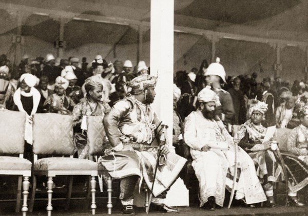 Maharajah of Baroda at Coronation Durbar, 1903. Sayajirao Gaekwad III, Maharajah of Baroda, sits