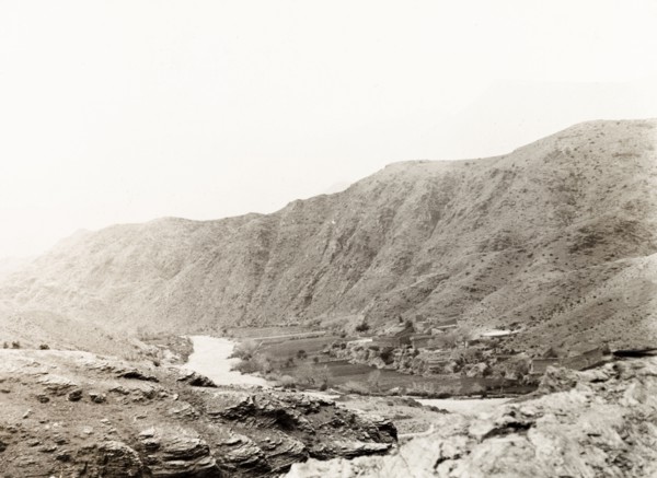 An Afridi village on the Khyber Pass. View of a Zakka Khel, an Afridi clan, village in Bara Valley