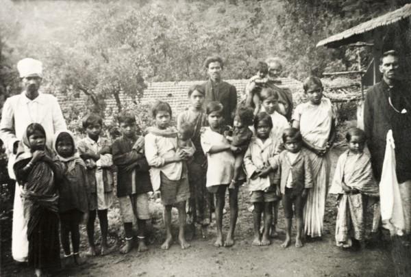 Methodist evangelists at 'Doopadcool Estate'. Two Methodist evangelists, Isaac Maistry (far left)
