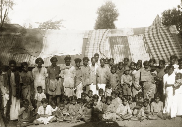 Tea estate workers and their families. A Christian congregation of plantation workers and their