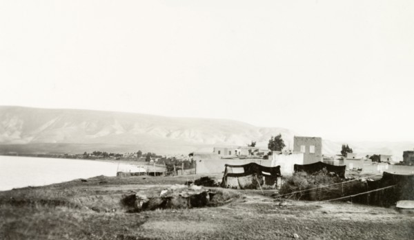 Tents at the Arab village of Samakh. Several bedouin tents are pitched on the outskirts of the Arab