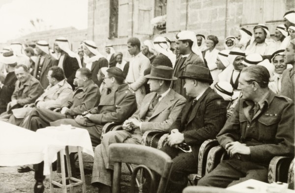 Recruitment meeting at Al Faluja. William Ryder McGeagh (third from right), District Commissioner