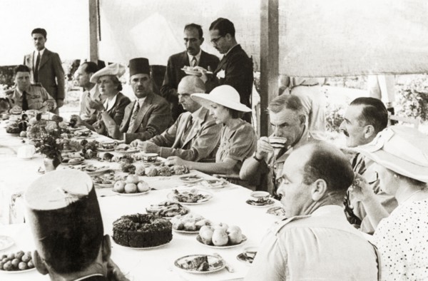 Farewell lunch for Sir Harold MacMichael. Sir Harold MacMichael (centre), High Commissioner of the