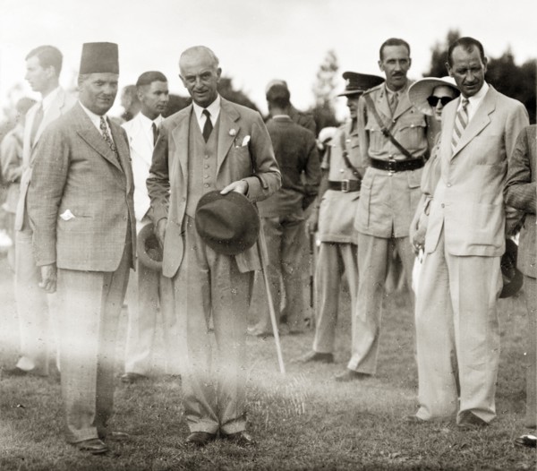 Farewell party for Sir Harold MacMichael. Sir Harold MacMichael (second from left), High