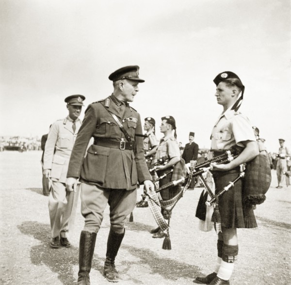 Lord Gort inspects the Royal Scots Dragoon Guards. Lord Gort, the newly appointed High Commissioner