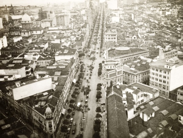 Avenue Rio Branco, Rio de Janeiro. The Avenue Rio Branco, a wide city street lined with trees that