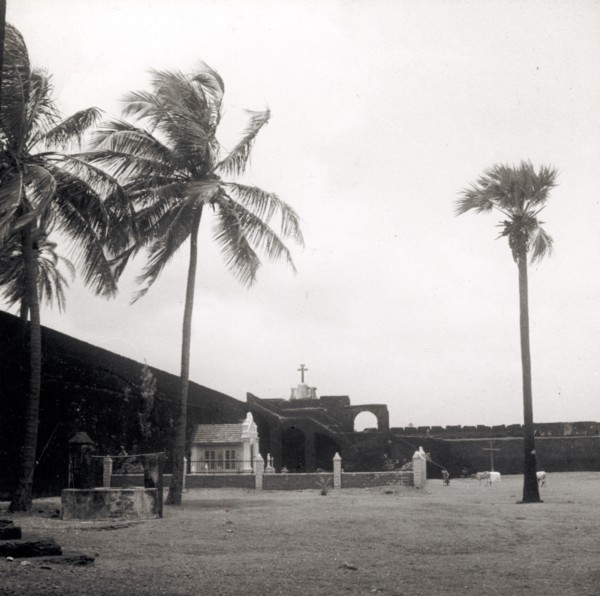 Interior of the old fort on Diu Island. Interior shot of the old fort on Diu Island, built by the