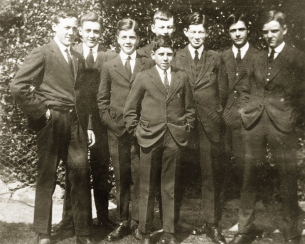 Eastbourne College students. Young male students from Eastbourne College pose for a group portrait