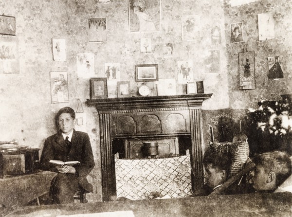 Inside a study room at Eastbourne College. Male students sit and read inside a senior study room in