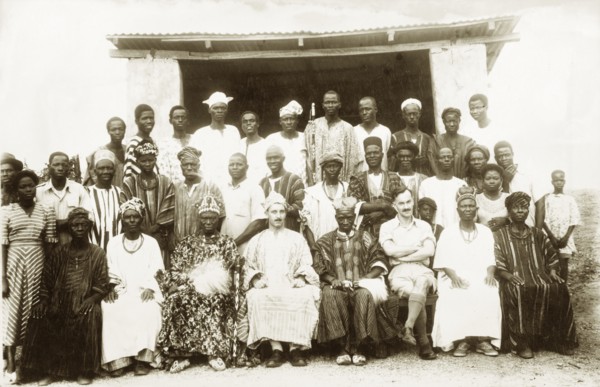 Imesi Progressive Union. British colonial officer Cyril Iles sits proudly at the centre of a group